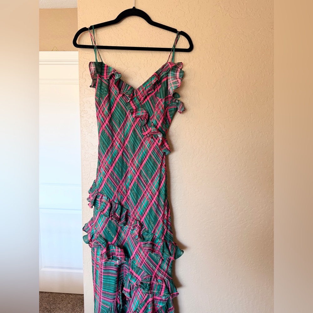LoveShackFancy Rialto Ruffled Silk-Blend Maxi Dress - Picture 2 of 6